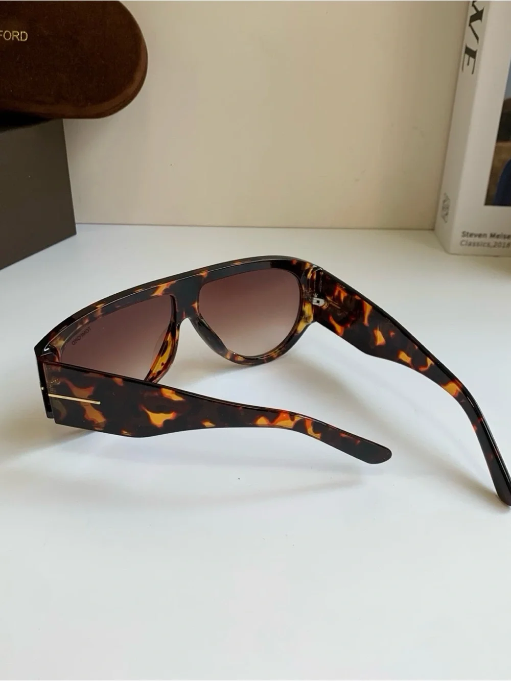 Tom Ford Men’s Tortoiseshell Sunglasses with Brown Gradient Lenses
